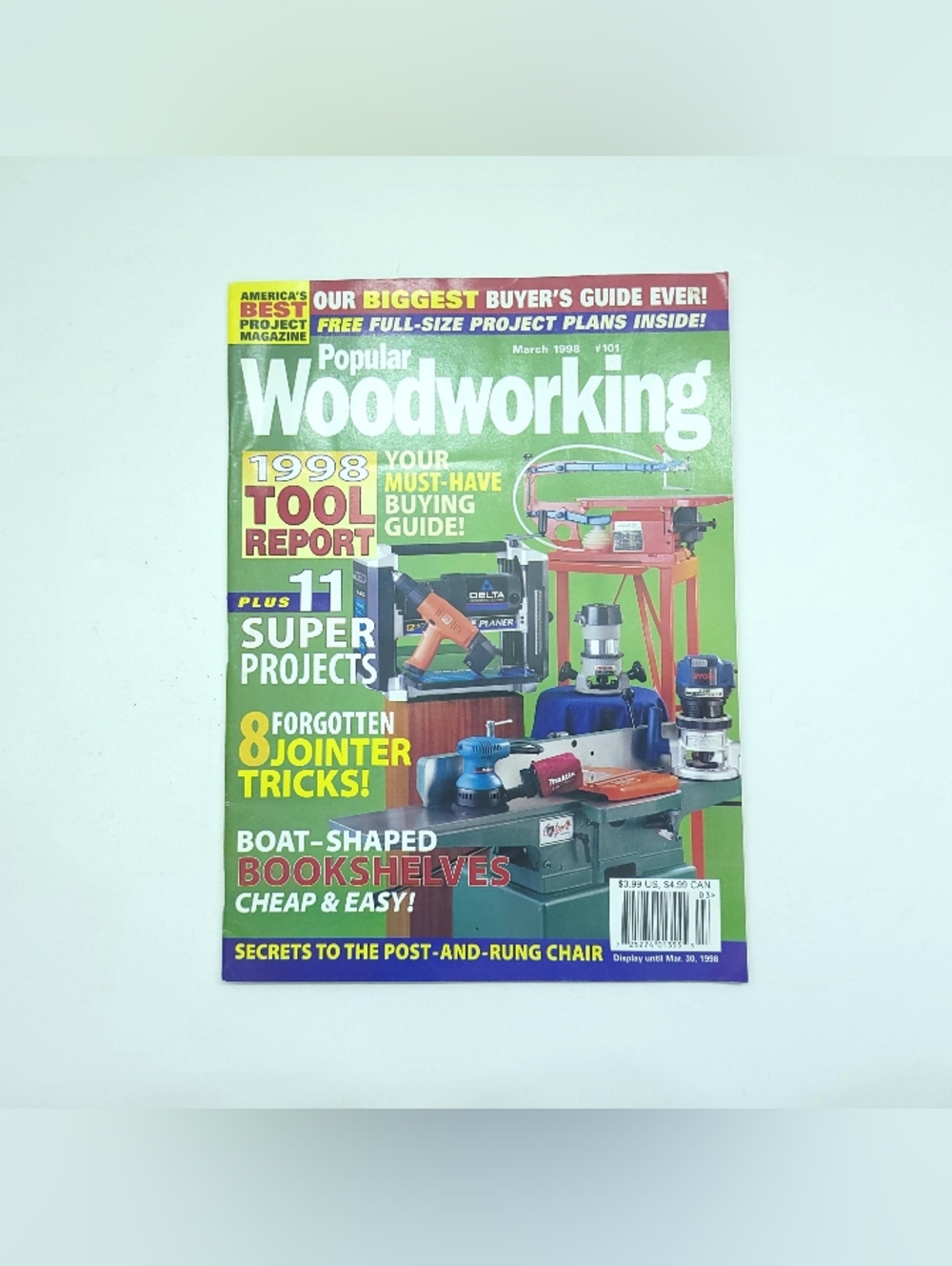 Popular Woodworking Magazine March 1998 Tool Buying Guide With Patterns No Label
